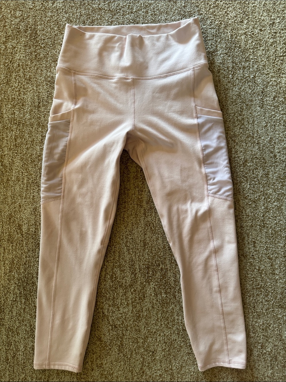 Fabletics Pale Pink High-Waist Leggings with Side Pockets